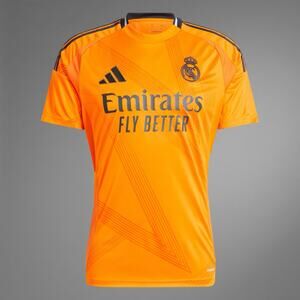 Adidas 2024/25 Real Madrid Away Soccer Jersey Men Size Medium Orange IU5013 NWT
